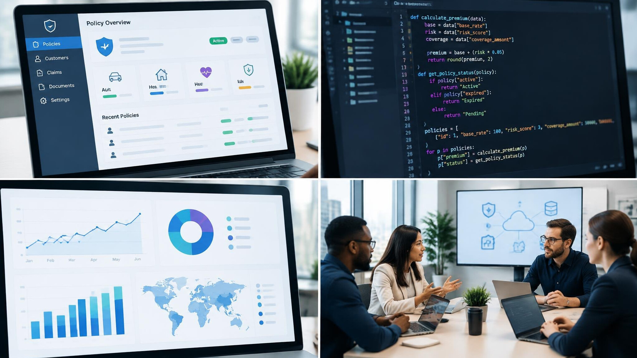 insurance software interface